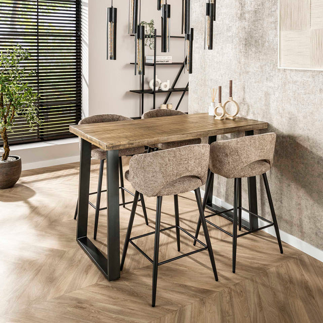 Bar tables - Industrial Bar table Mango wood Wyatt Blank 135x70 cm - Dimehouse