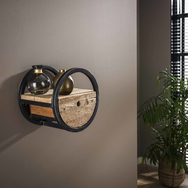 Wall shelf Liv DH Interior Hardwood LxWxH 32x32x27 Hardwood Atmospheric photo diagonal front view