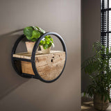 Wall shelf Liv DH Interior Hardwood LxWxH 43x43x28 Hardwood Atmospheric photo diagonal front view