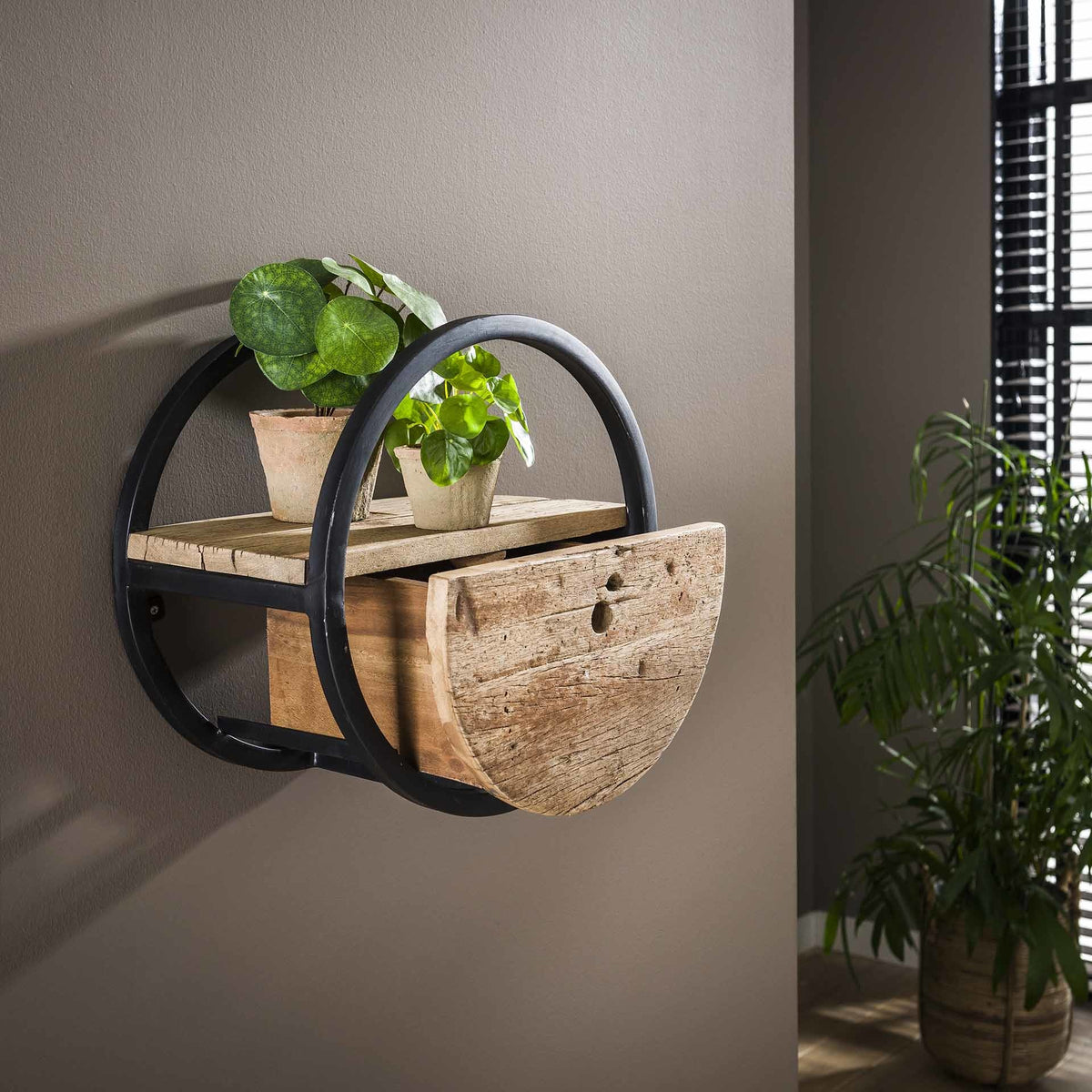 Wall shelf Liv DH Interior Hardwood LxWxH 43x43x28 Hardwood Atmospheric photo detail