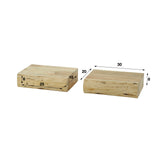 Bedside Tables - Set of 2 Floating Bedside Tables Acacia Wood Freya Small - Dimehouse