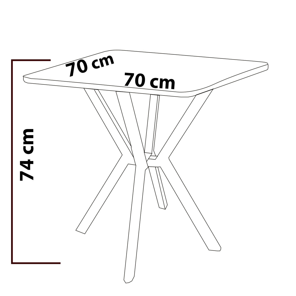 Elma dining table black 70x70 cm Melamine coated wood composite