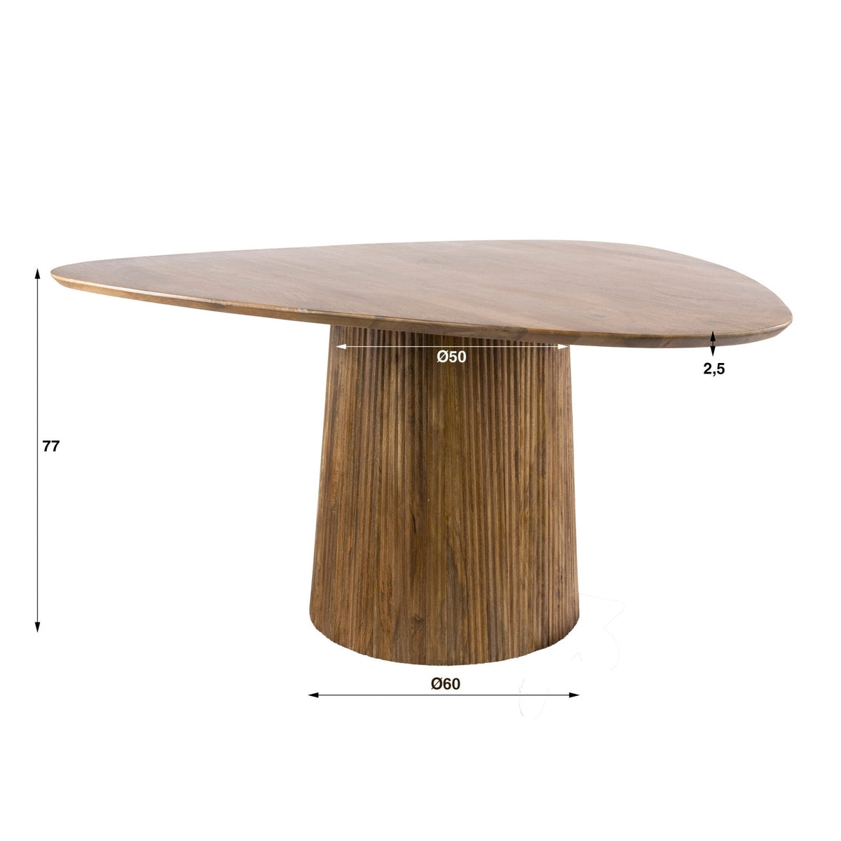 Dining table - Dining table triangular sand color Mango wood Sue 150cm - Dimehouse