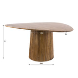Dining table - Dining table triangular sand color Mango wood Sue 150cm - Dimehouse