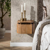 Bedside Tables - Floating Bedside Table Mango wood Sand 1 Drawer - Dimehouse