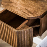 Bedside Tables - Floating Bedside Table Mango wood Sand 1 Drawer - Dimehouse