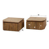 Bedside Tables - Floating Bedside Table Maria Set of 2 Mango wood - Dimehouse