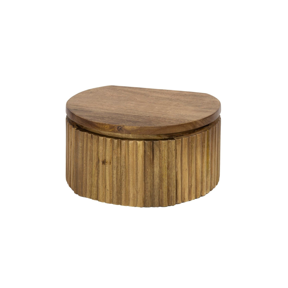 Bedside tables - Floating bedside table Curve round 1 - drawer Mango wood sand - Dimehouse