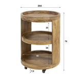 Serving trolleys - Bartrolley with wheels Lio Mango wood sand color - Dimehouse