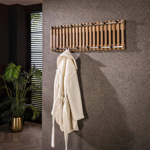 Coat racks - Coat rack Vera 13 Hooks Mango wood Sand color - Dimehouse