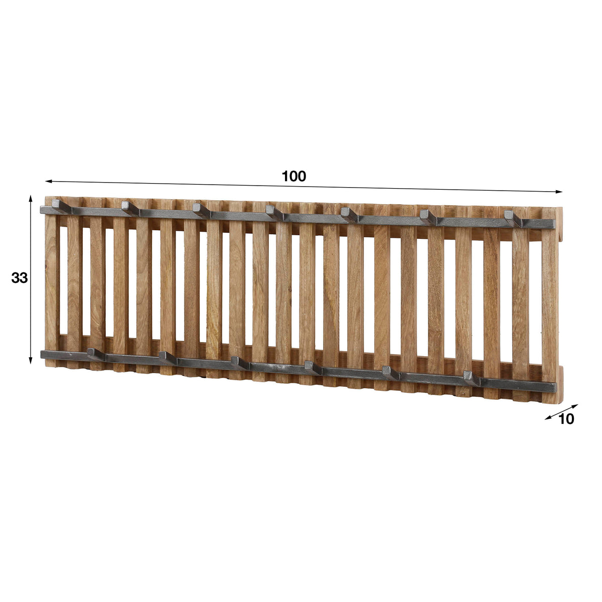 Coat racks - Coat rack Vera 13 Hooks Mango wood Sand color - Dimehouse