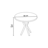 Agnes dining table baroque black oval 90 cm Melamine-coated wood composite