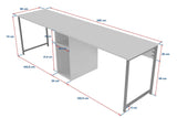 Desks - Study desk Twin Study Desk Melamine Atlantic Pine 240x60 Atlantic Pine Black - Dimehouse
