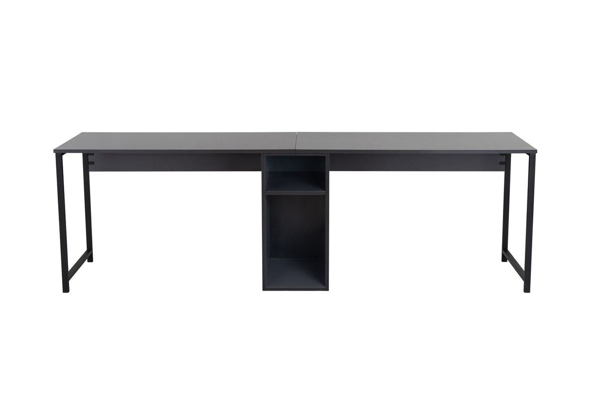 Desks - Desk anthracite with black - 240x60 cm - Melamine - Twin - Dimehouse