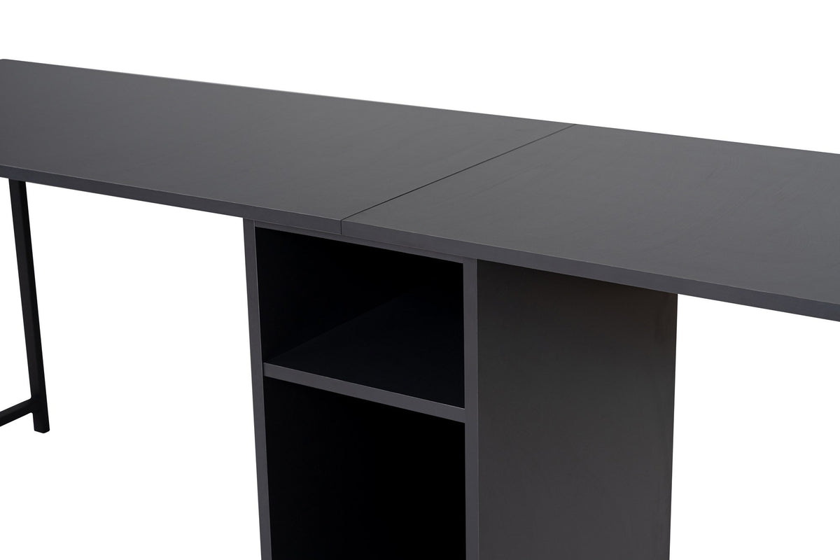 Desks - Desk anthracite with black - 240x60 cm - Melamine - Twin - Dimehouse