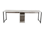 Desks - Twin Study Desk Study Desk Freesia Marble Black 240x60 cm Melamine - Dimehouse