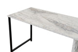 Desks - Twin Study Desk Study Desk Freesia Marble Black 240x60 cm Melamine - Dimehouse