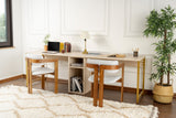 Desks - Study desk Twin Travertine Gold 240x60 cm Melamine - Dimehouse