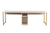 Desks - Study desk Twin Travertine Gold 240x60 cm Melamine - Dimehouse