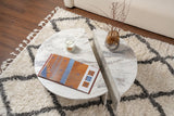 Coffee Tables - Round Coffee Table Marble Stepped Melamine 90 cm Orin - Dimehouse
