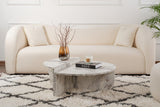 Coffee Tables - Round Coffee Table Marble Stepped Melamine 90 cm Orin - Dimehouse
