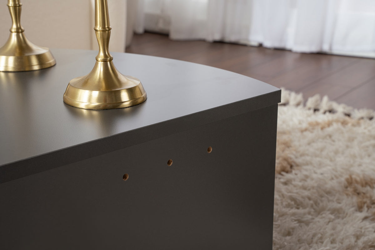 Coffee tables - Round Coffee Table Anthracite Melamine 85 cm Orin - Dimehouse