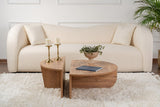 Coffee Tables - Round Coffee Table Atlantic Pine Wood Stepped Melamine 90 cm Orin - Dimehouse