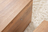 Coffee Tables - Round Coffee Table Atlantic Pine Wood Stepped Melamine 90 cm Orin - Dimehouse