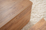 Coffee Tables - Round Coffee Table Atlantic Pine Wood Stepped Melamine 90 cm Orin - Dimehouse