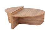 Coffee Tables - Round Coffee Table Atlantic Pine Wood Stepped Melamine 90 cm Orin - Dimehouse