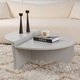 Coffee Tables - Round Coffee Table Gray Stepped Melamine 90 cm Orin - Dimehouse