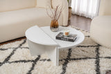 Coffee Tables - Round Coffee Table White 85 cm Melamine Orin - Dimehouse