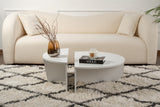 Coffee Tables - Round Coffee Table White 85 cm Melamine Orin - Dimehouse
