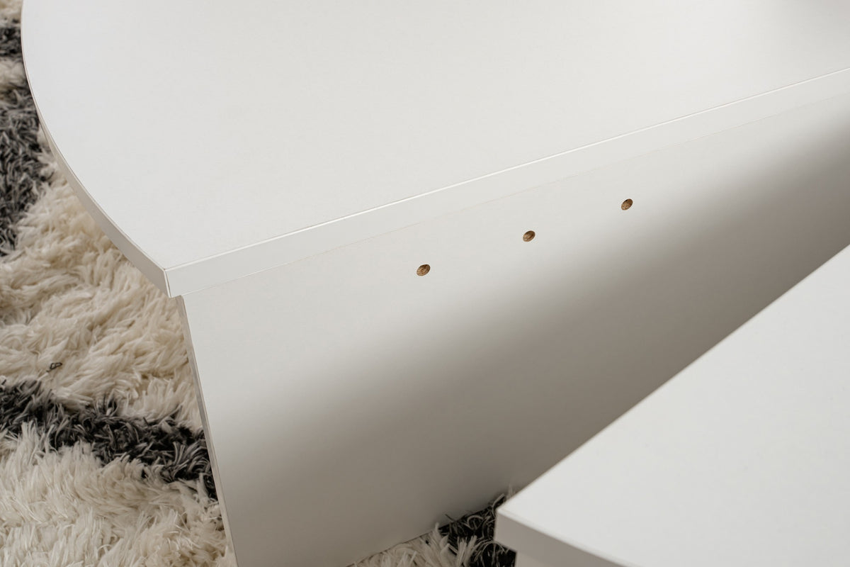 Coffee Tables - Round Coffee Table White 85 cm Melamine Orin - Dimehouse