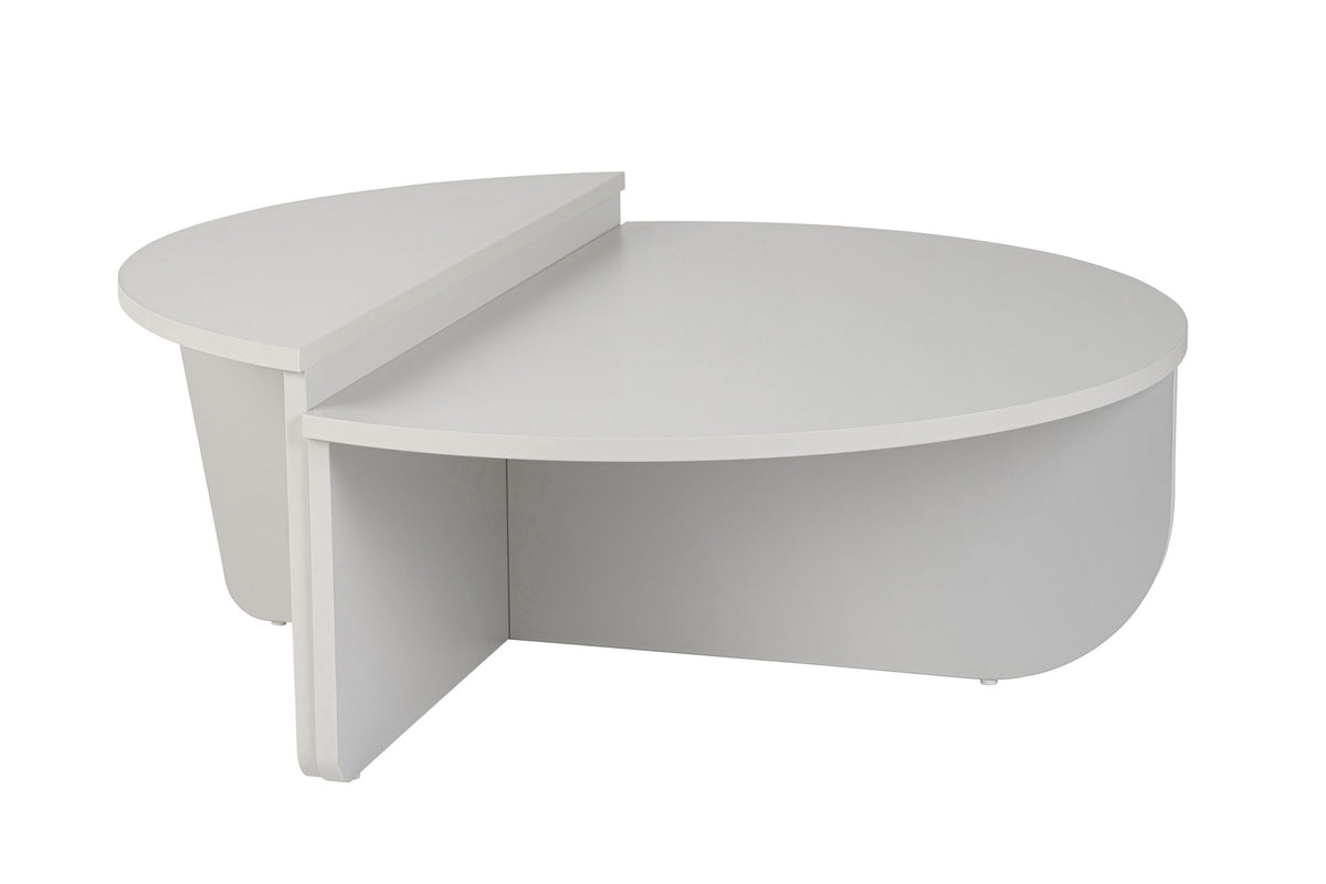 Coffee Tables - Round Coffee Table White 85 cm Melamine Orin - Dimehouse