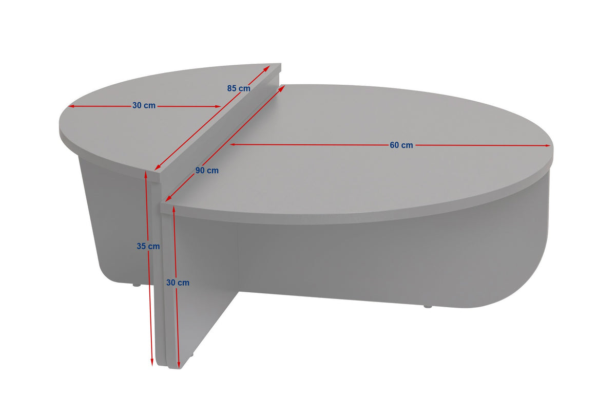 Coffee tables - Coffee table Round 85 cm Natural Walnut Melamine Orin - Dimehouse