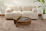 Coffee tables - Coffee table Round 85 cm Natural Walnut Melamine Orin - Dimehouse
