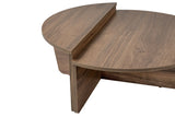 Coffee tables - Coffee table Round 85 cm Natural Walnut Melamine Orin - Dimehouse