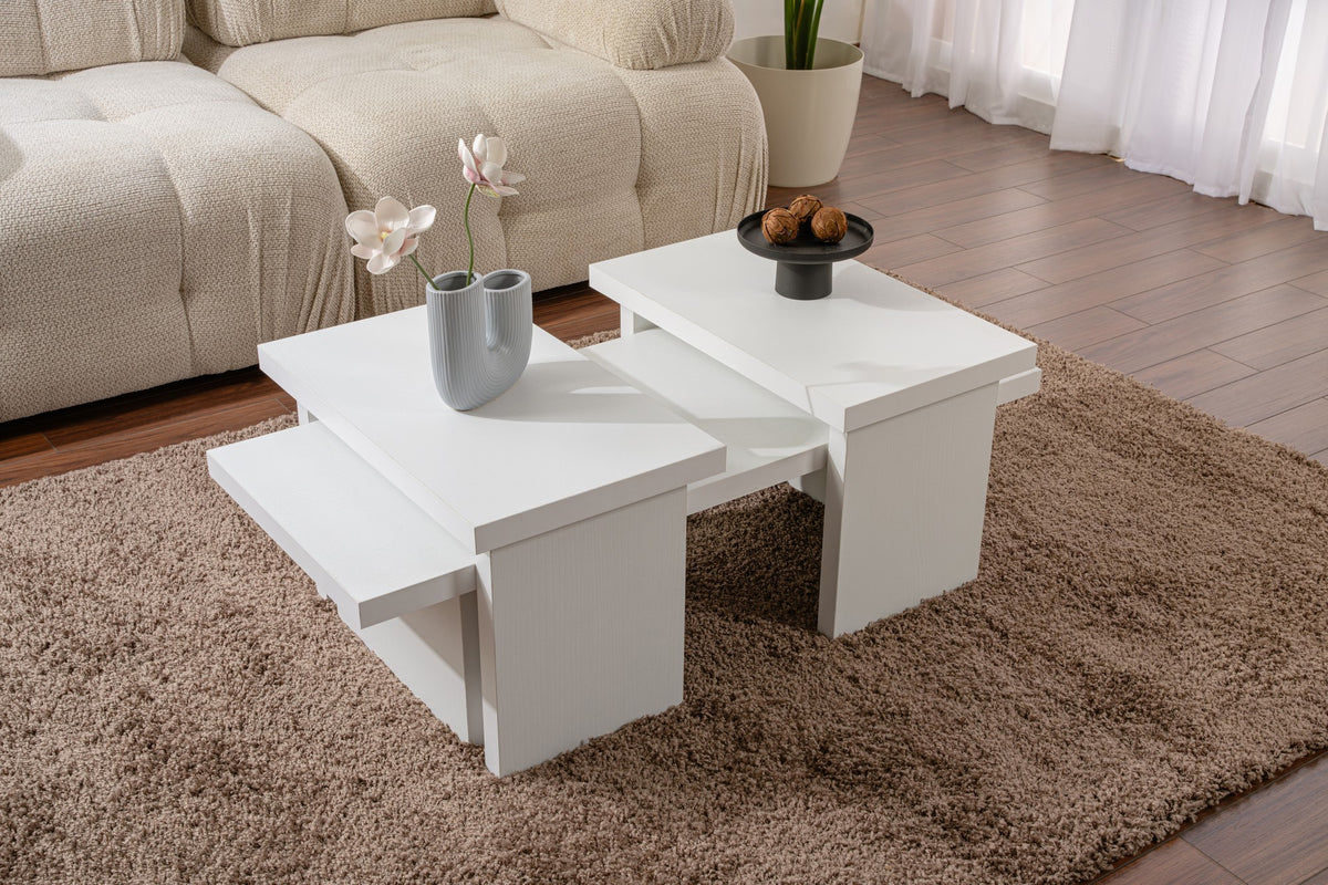 Coffee tables - Coffee table White Melamine Rebellion - Dimehouse