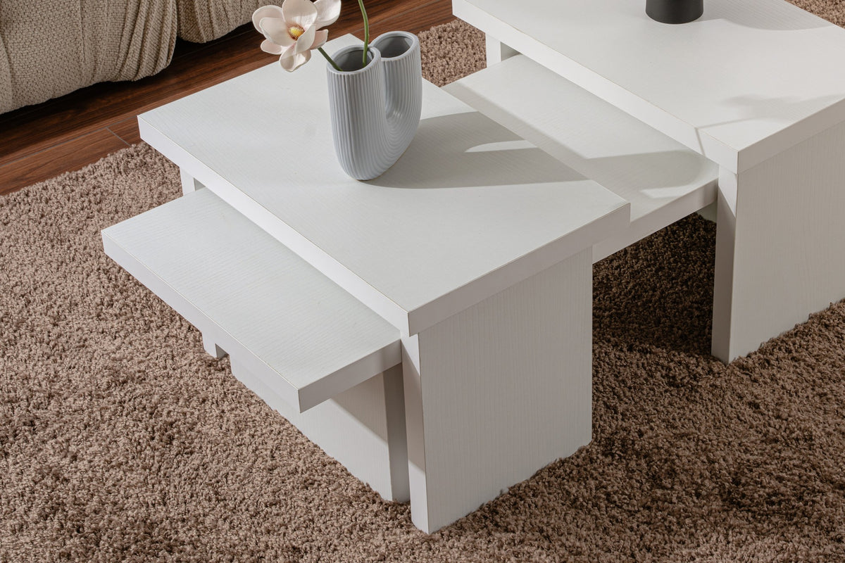 Coffee tables - Coffee table White Melamine Rebellion - Dimehouse