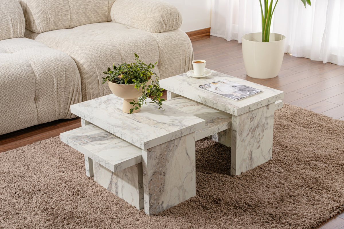 Coffee tables - Coffee table Marble look Melamine Rebellion - Dimehouse