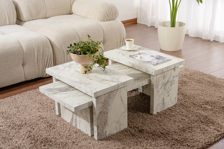 Coffee tables - Coffee table Marble look Melamine Rebellion - Dimehouse