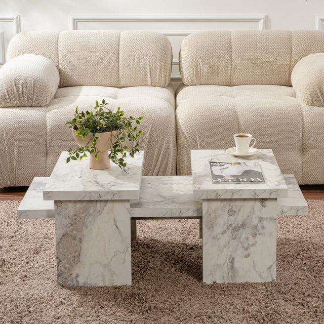 Coffee tables - Coffee table Marble look Melamine Rebellion - Dimehouse