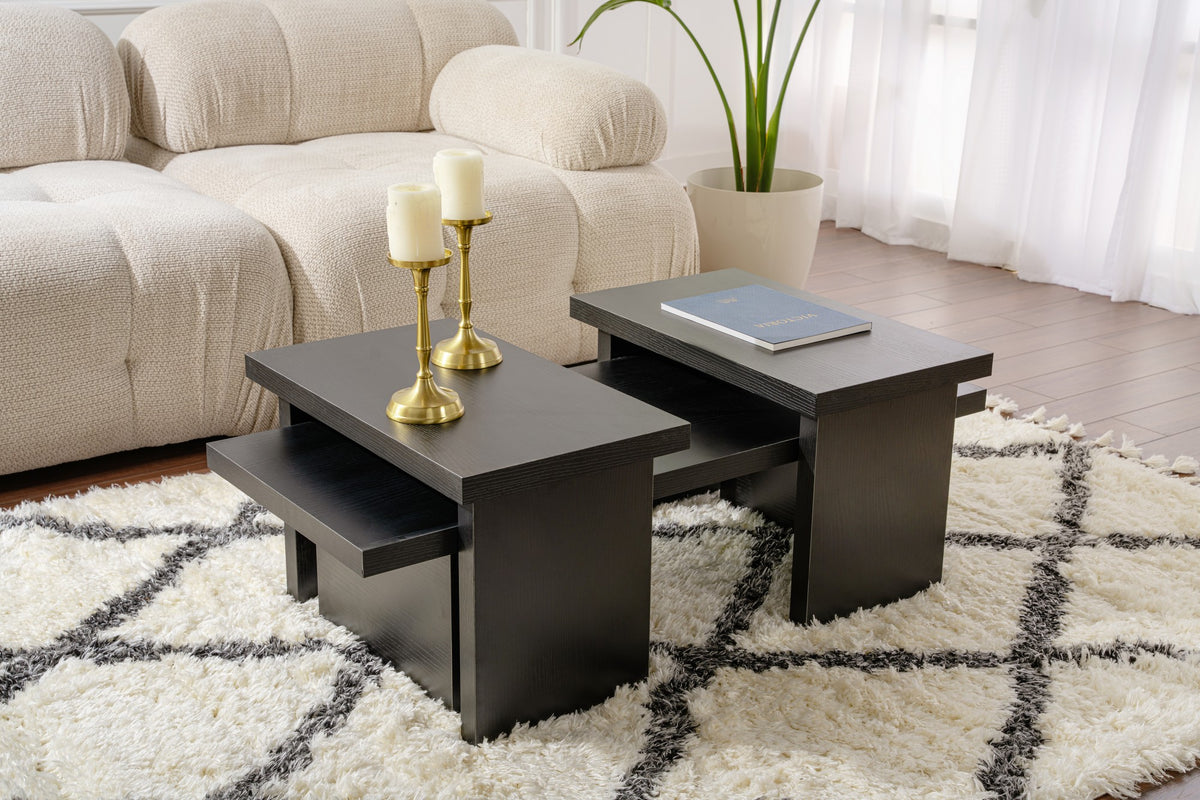 Coffee tables - Coffee table Black Melamine Rebellion - Dimehouse