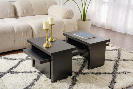 Coffee tables - Coffee table Black Melamine Rebellion - Dimehouse