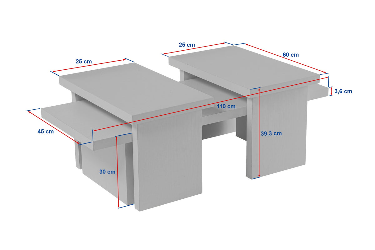Coffee tables - Coffee table Black Melamine Rebellion - Dimehouse