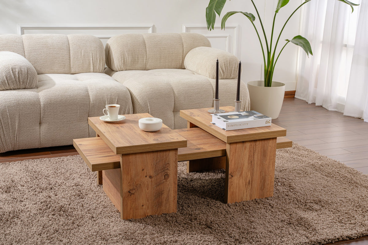 Coffee tables - Coffee table Natural Pine Look Melamine Rebellion - Dimehouse