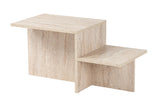 Coffee tables - Coffee table travertine melamine Eterna 80 x 40 cm - Dimehouse