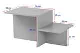Coffee tables - Coffee table Gray Melamine - 80 x 40 cm - Eterna - Dimehouse