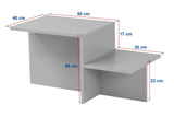 Coffee tables - Coffee table Walnut Melamine - 80 x 40 cm - Eterna - Dimehouse